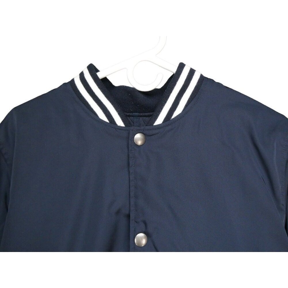 Abercrombie & Fitch‎ Varsity Bomber Stadium jacket Men size M navy blue preppy - Picture 3 of 8